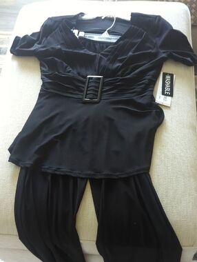 Danny & Nicole Black Jumpsuit with Buckle Detail